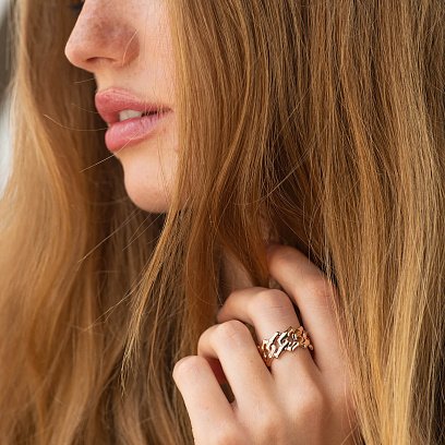 Широка золота каблучка "Catalina" к08167 №2