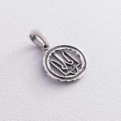 Срібний кулон "Герб України - Тризуб" 1060 №6