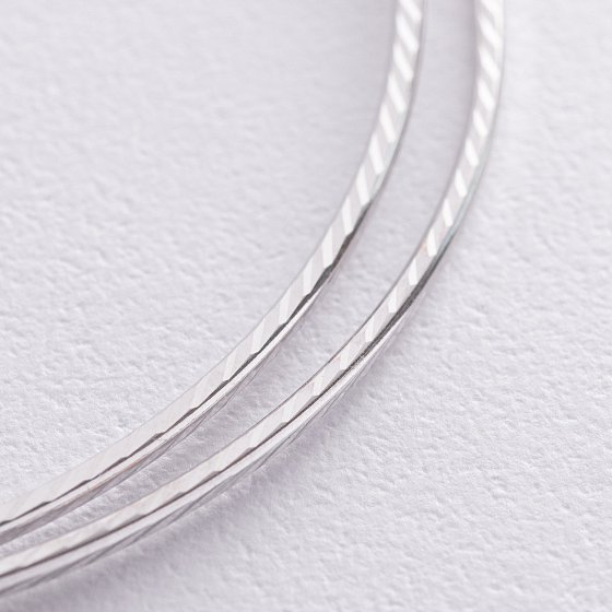 Сережки - кільця в білому золоті (7.3 см) с08598 №5