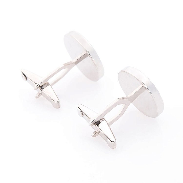 Серебряные запонки (родий) 25066 от ювелирного магазина Оникс - 1