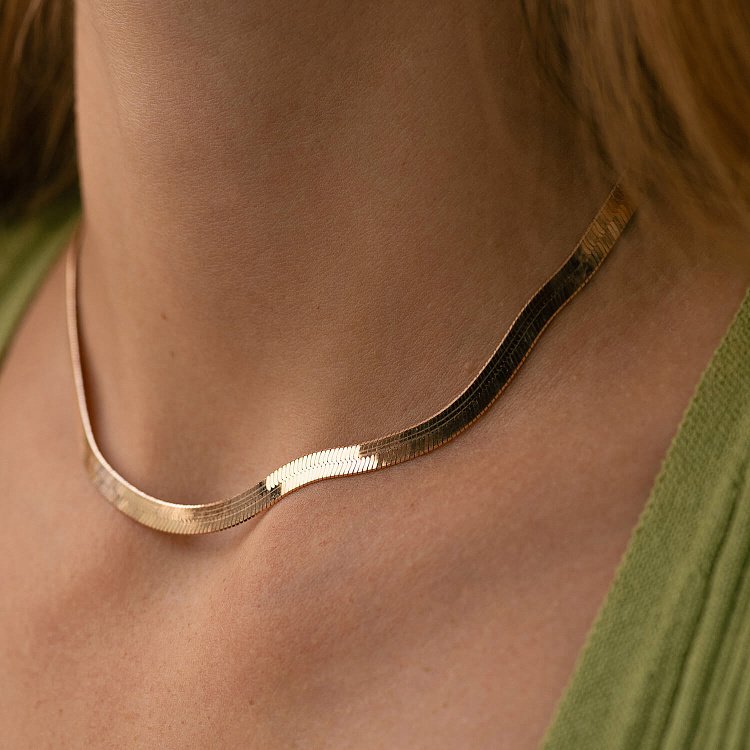 Колье "Наоми" в красном золоте (снейк) ц00514 - 5 Колье "Наоми" в красном золоте (снейк) ц00514 от ювелирного магазина Оникс - 5