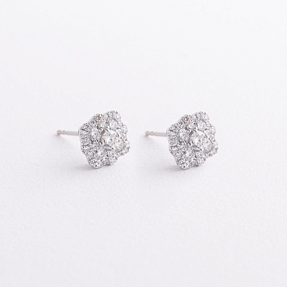 Золоті сережки - пусети з діамантами сб0680mi