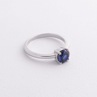 Серебряное кольцо с сапфиром 1852/1p-HSPH №2