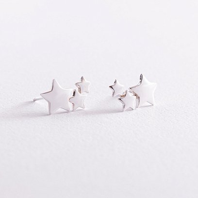 Серебряные серьги - пусеты "Звездочки" 123210