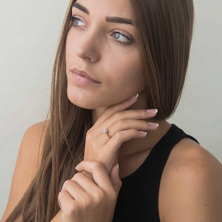 Помолвочное кольцо с бриллиантами кб02903 от ювелирного магазина Оникс - 2