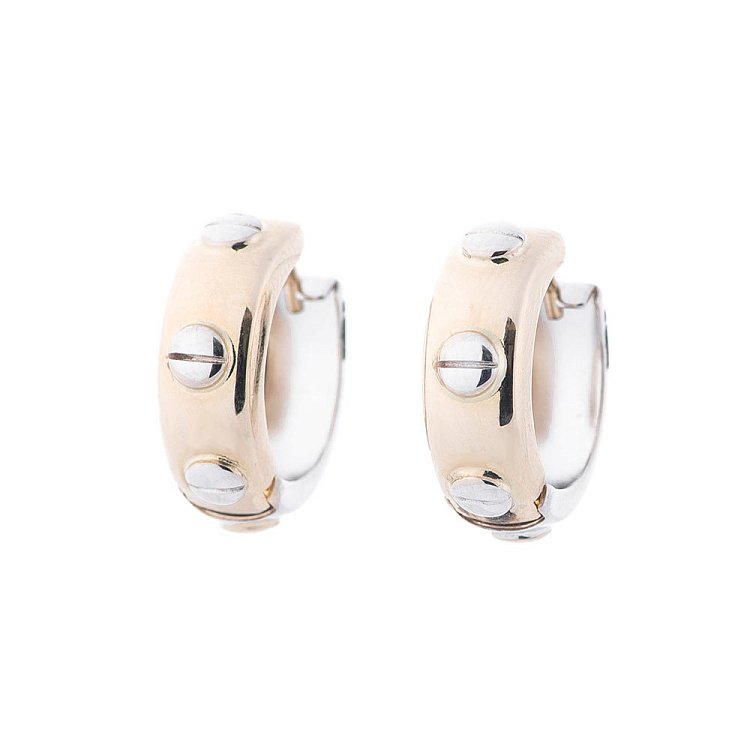 Сережки з білого і червоного золота с05030 від ювелірного магазину Онікс