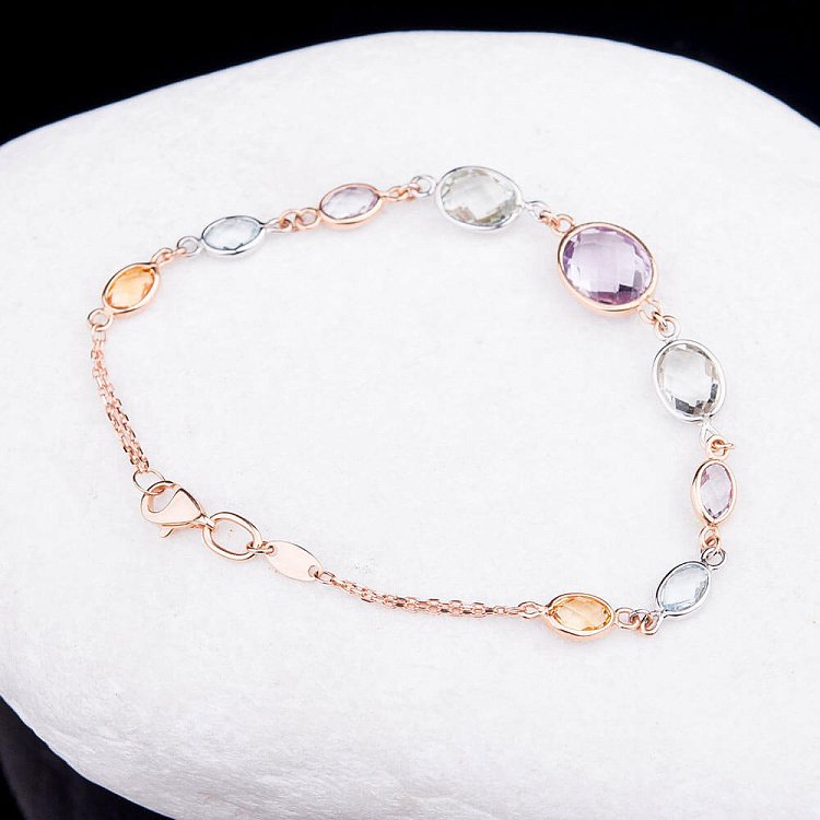 Золотий браслет з натуральними каменями б01710 від ювелірного магазину Онікс - 2