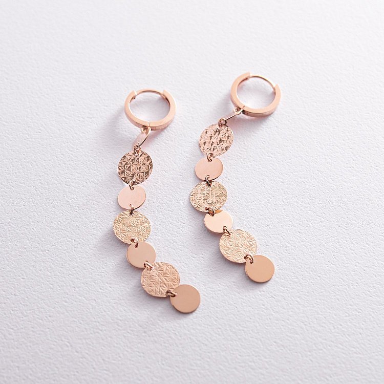 Золоті сережки "Монетки" с07866 від ювелірного магазину Онікс - 4