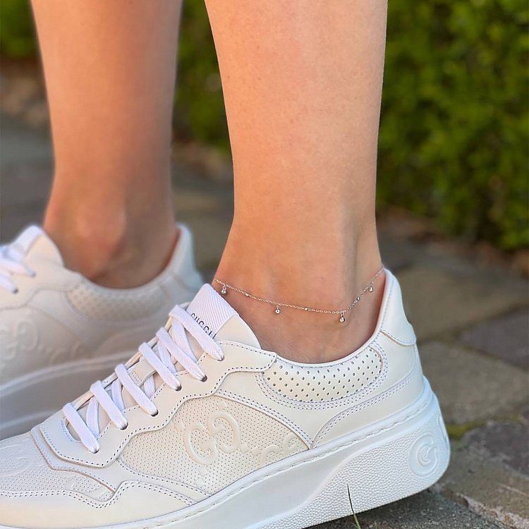 Золотий браслет "Кульки" на ногу б04808 від ювелірного магазину Онікс - 4