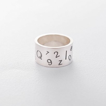 Серебряное кольцо "Азбука" 112143equation №3