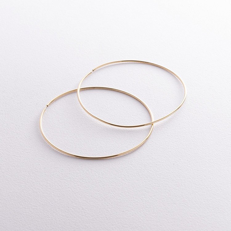 Сережки - кільця в жовтому золоті (6.5 см) с08533 від ювелірного магазину Онікс - 1