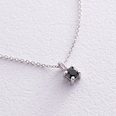 Золоте кольє з чорним діамантом колб0098y №2