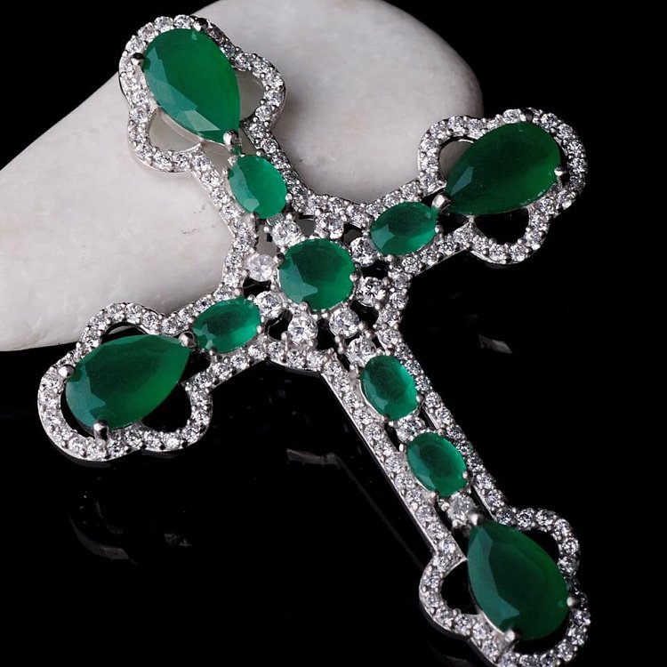 Підвіска "Хрестик" (фіаніт) 131916 від ювелірного магазину Онікс - 2