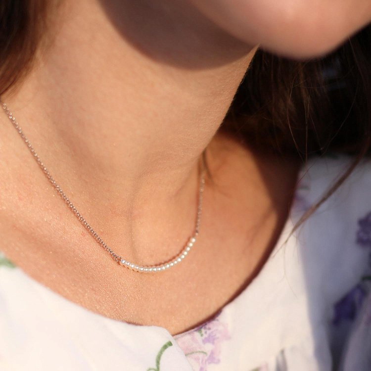 Срібне кольє "Ніжність" з позолотою (перли) 181016 від ювелірного магазину Онікс - 6