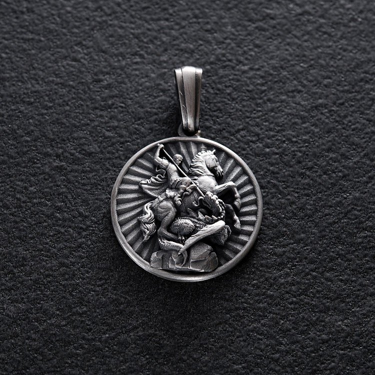 Серебряный кулон "Георгий Победоносец" 133220 от ювелирного магазина Оникс - 4