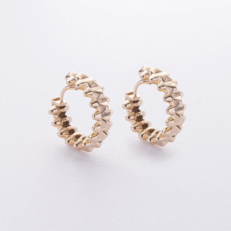 Сережки - кільця "Gemma" в жовтому золоті с08254 від ювелірного магазину Онікс