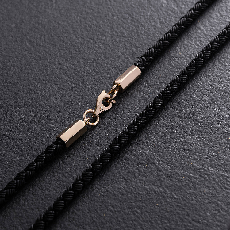 Ювелирный шнурок с золотой застежкой кол02654 от ювелирного магазина Оникс - 4