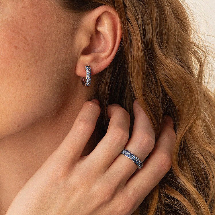 Золотое кольцо с сапфирами кб0446gl от ювелирного магазина Оникс - 8