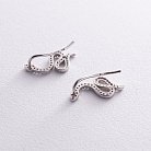Сережки - клаймбери "Змії" у сріблі (фіаніти) 109410 от ювелирного магазина Оникс - 3
