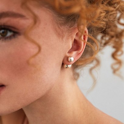 Серебряные серьги "Шарики" 121532