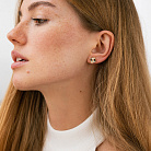 Сережки - пусети "Конюшина" в червоному золоті с09207 от ювелирного магазина Оникс - 1