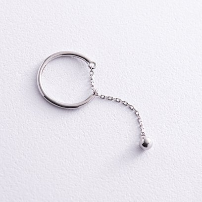 Срібна каблучка "Кулька на ланцюжку" 1024