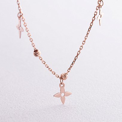 Браслет "Конюшина" в червоному золоті б04569 №4