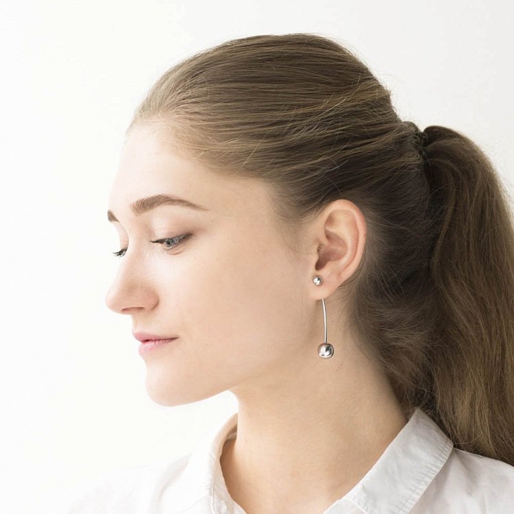 Серебряные серьги-шарики 122342 от ювелирного магазина Оникс - 3