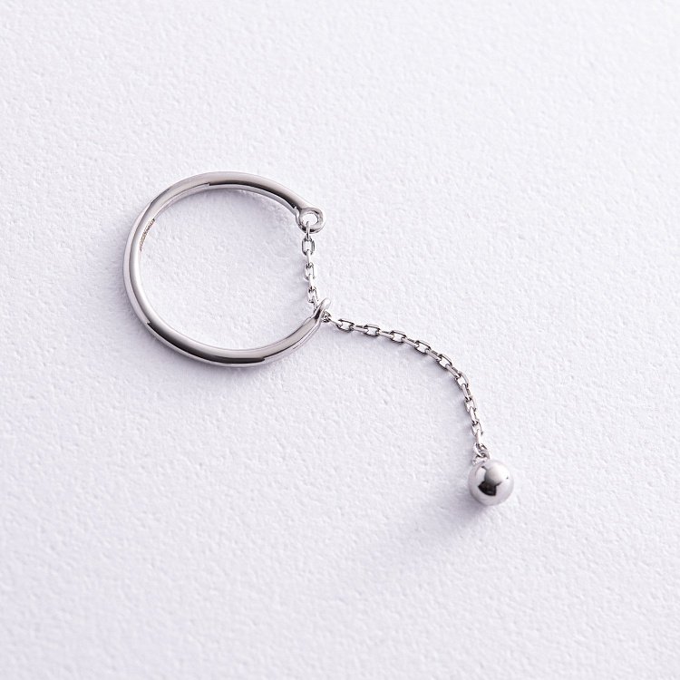 Срібна каблучка "Кулька на ланцюжку" 1024 від ювелірного магазину Онікс