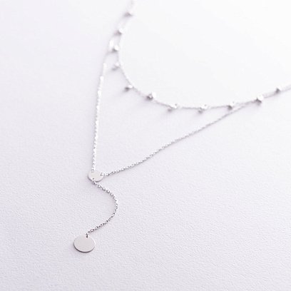 Двойное золотое колье "Дуальность" с фианитами кол01388 №2