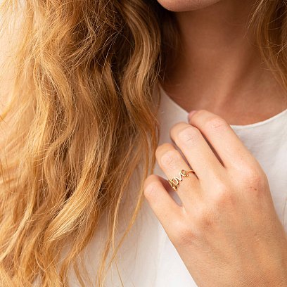 Кольцо "Love" в желтом золоте к07093 №7