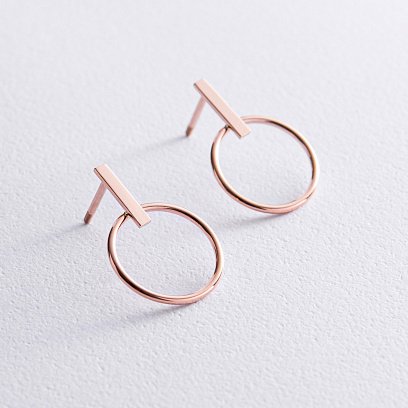 Золотые серьги - пусеты "Уверенность" с07914 №2