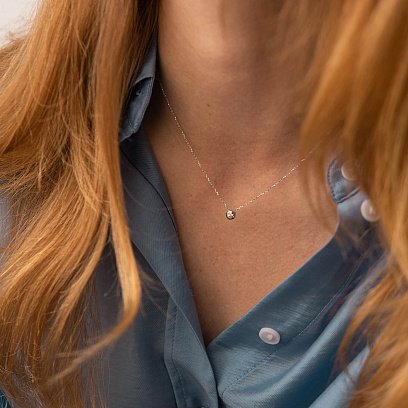 Золотое колье с фианитом кол01059 №3