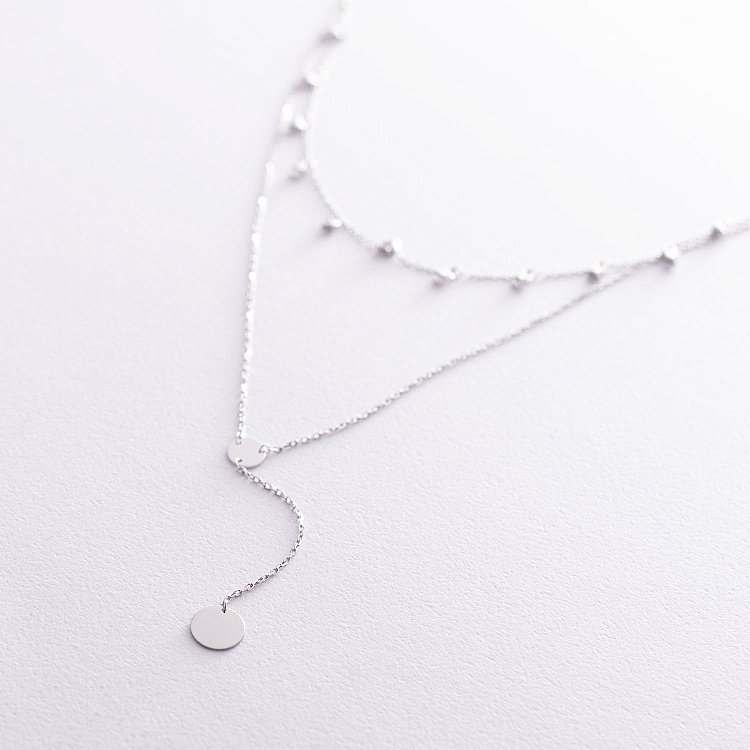 Двойное золотое колье "Дуальность" с фианитами кол01388 от ювелирного магазина Оникс - 1