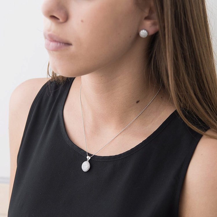 Серебряные серьги-пусеты с фианитами 121692 от ювелирного магазина Оникс - 1