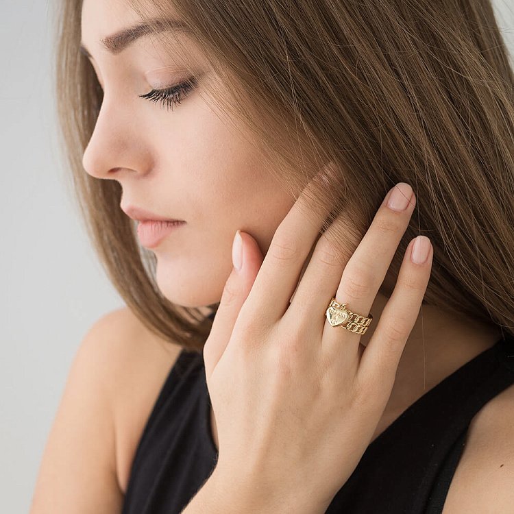 Эксклюзивное золотое кольцо к04260 - 2 Эксклюзивное золотое кольцо к04260 от ювелирного магазина Оникс - 2