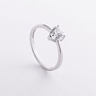 Срібна каблучка "Серце" з фіанітом 111978 от ювелирного магазина Оникс