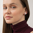 Золотые серьги - пусеты "Сердечки" с бриллиантами сб0613cha от ювелирного магазина Оникс - 5