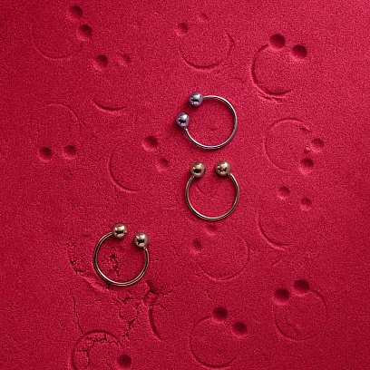 Кольцо "Шарики" в красном золоте к07506 №15