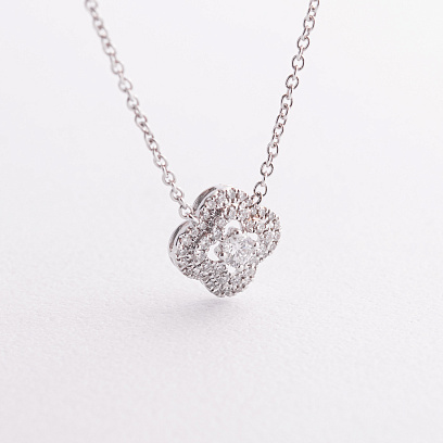 Золоте кольє "Конюшина" (діаманти) колб0164ca №2