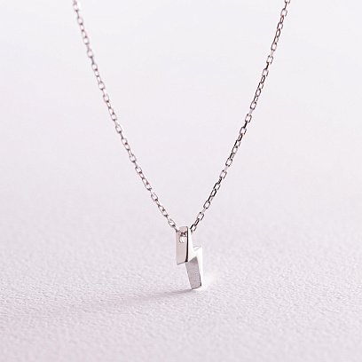 Кольє "Блискавка" у білому золоті кол02287