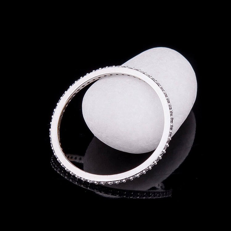 Золотое кольцо с фианитами к04256 от ювелирного магазина Оникс - 5