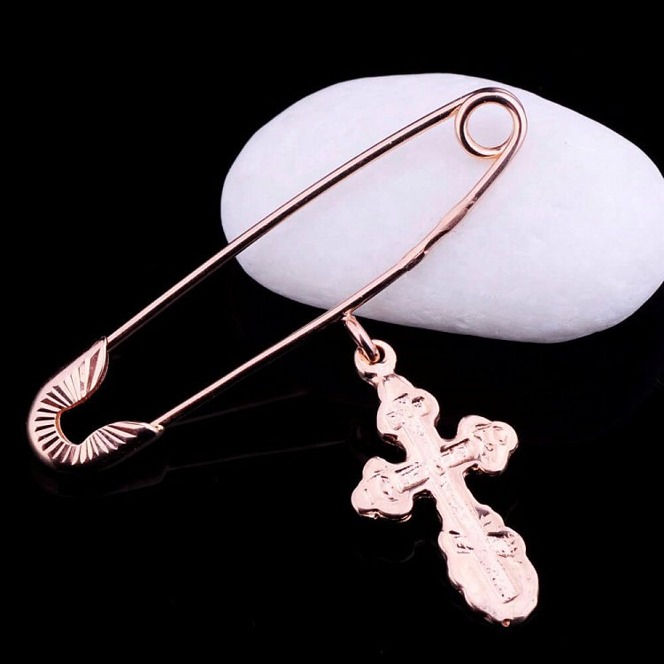 Булавка с крестиком зак00206 от ювелирного магазина Оникс