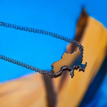 Колье "Моя Украина" в белом золоте (возможна гравировка) кол02300 №2