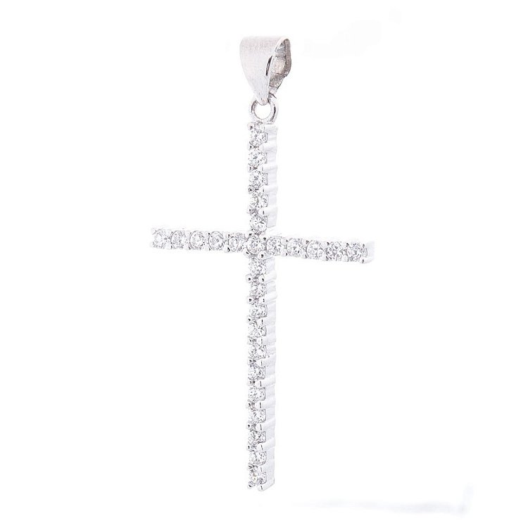 Крестик с фианитами (родий) 131999 от ювелирного магазина Оникс