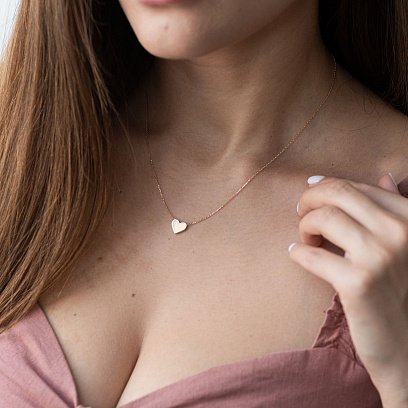 Колье "Сердце" в красном золоте кол01710 №5