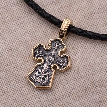 Серебряный крестик "Господь Вседержитель. Икона Божией Матери "Седмиезерная" 131457 №6