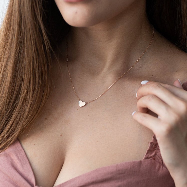 Колье "Сердце" в красном золоте кол01710 от ювелирного магазина Оникс - 5