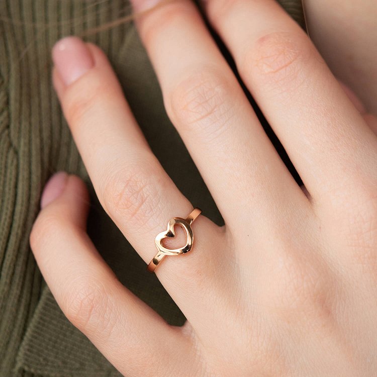 Каблучка "Сердечко" в червоному золоті к07409 від ювелірного магазину Онікс - 1