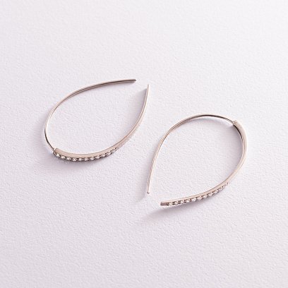 Серебряные серьги "Клео" с фианитами 4991 №6